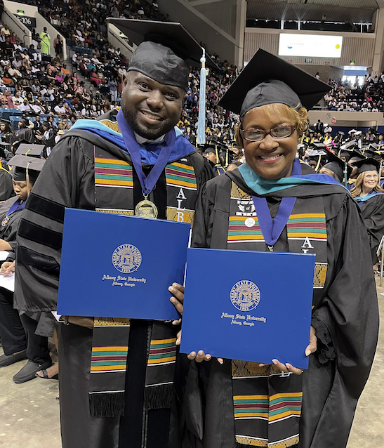 Mother and Son Graduate Together from Albany State University